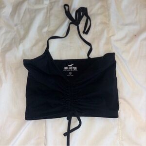 Hollister Black Ruched Crop Top